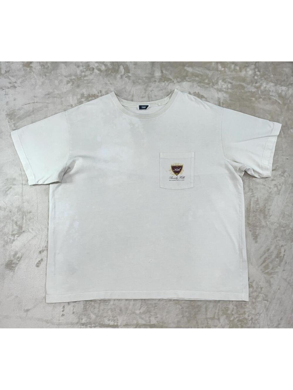 Kith Mens White Sand Beverly Hills T-Shirt XXL Short Sleeve Pocket Logo LA SLD